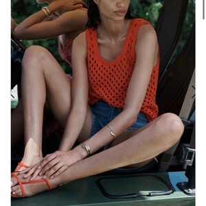 Madewell open stitch tank top